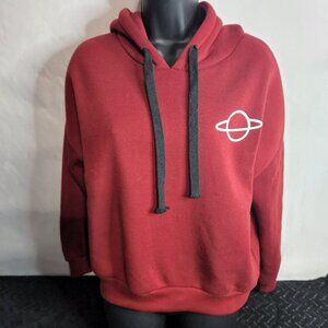 SIMPLE PLANET Maroon and white hoodie in size Medium